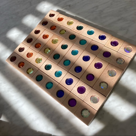 Montessori Building Color Gem Blocks - Picture 3 of 16